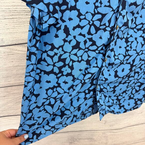 Laguna Men's Blue Floral Hawaiian Button Up Short Sleeve Shirt Size XL - Picture 4 of 7